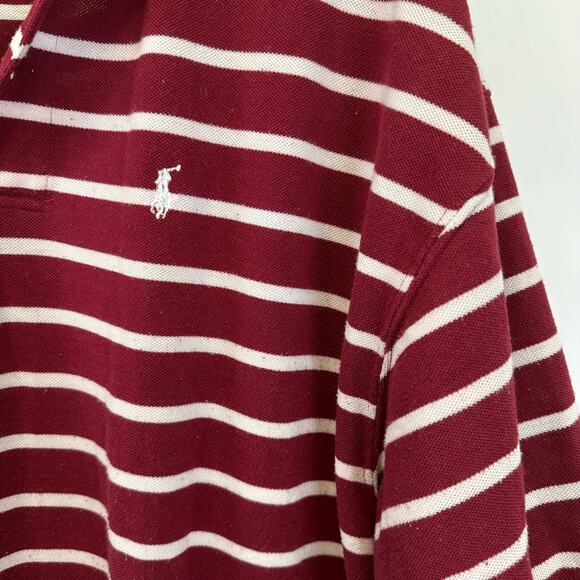 Ralph Lauren Red And White Stripe Short Sleeve Polo Mens Size 3X - Picture 3 of 11